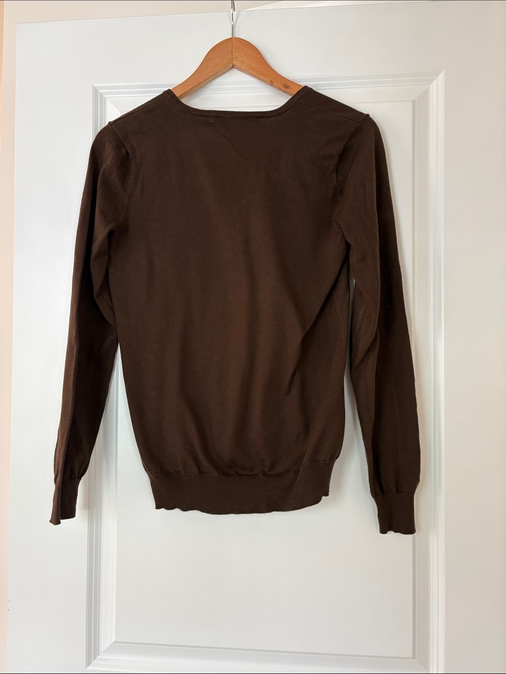 Ralph Lauren Brown V-Neck Sweater with Gold Crest - Picture 5 of 5